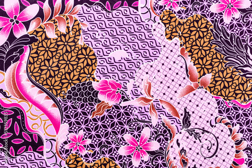 Batik sarong pattern background in Thailand, traditional batik sarong in Asian. photo
