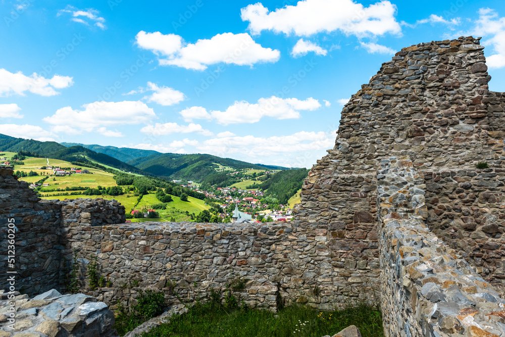 Rytro Castle Ruins in Beskid Mountains, Poland