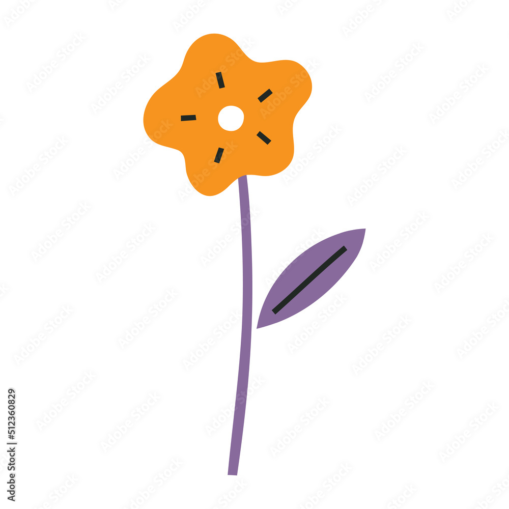 Cute Hand-drawn Flower Vector Illustration Cute Hand-drawn Flower Vector Illustration