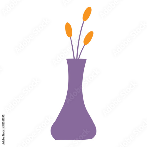 Flowers in a Vase Hand-drawn Vector Illustration