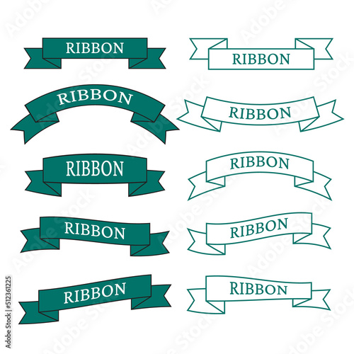 Ribbons collection design with green color.