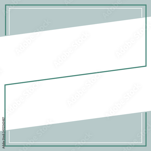 Space for two photos or text. Light green frame. Vector shape. Template, banner, cover, layout, sheet or document.