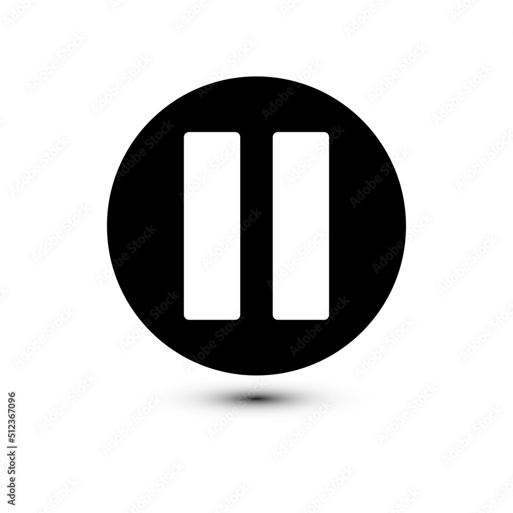 Pause button on a white background. Vector illustration. Pause button on a white background. Vector illustration.