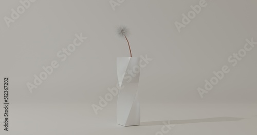 cotton grass flower in white vase