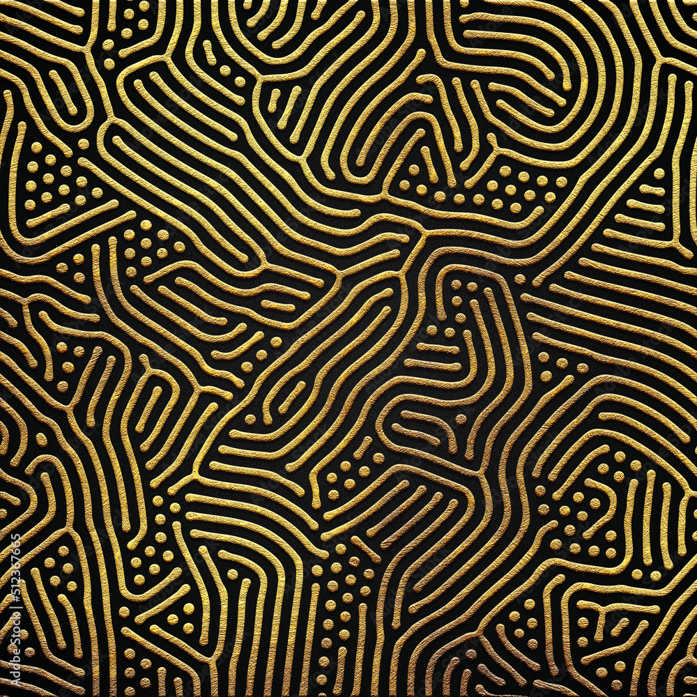 black and golden abstract pattern design