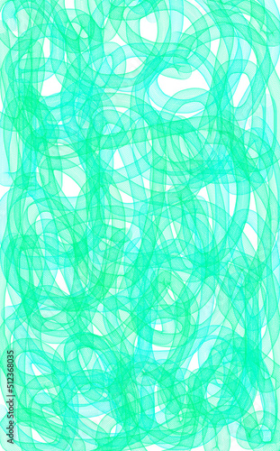 Fototapeta Naklejka Na Ścianę i Meble -  blue and green ropes (ribbons, pipes), interlacing, abstract background of watercolor illustration.