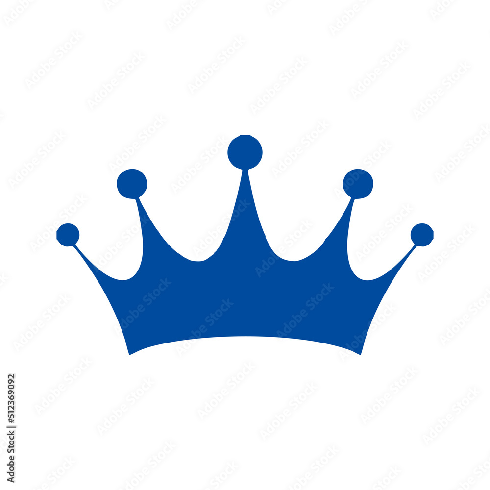 Crown - blue vector icon. EPS 10. Editable flat design. Beautiful ...