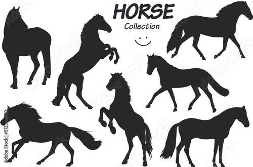 Fototapeta Horse silhouettes pack