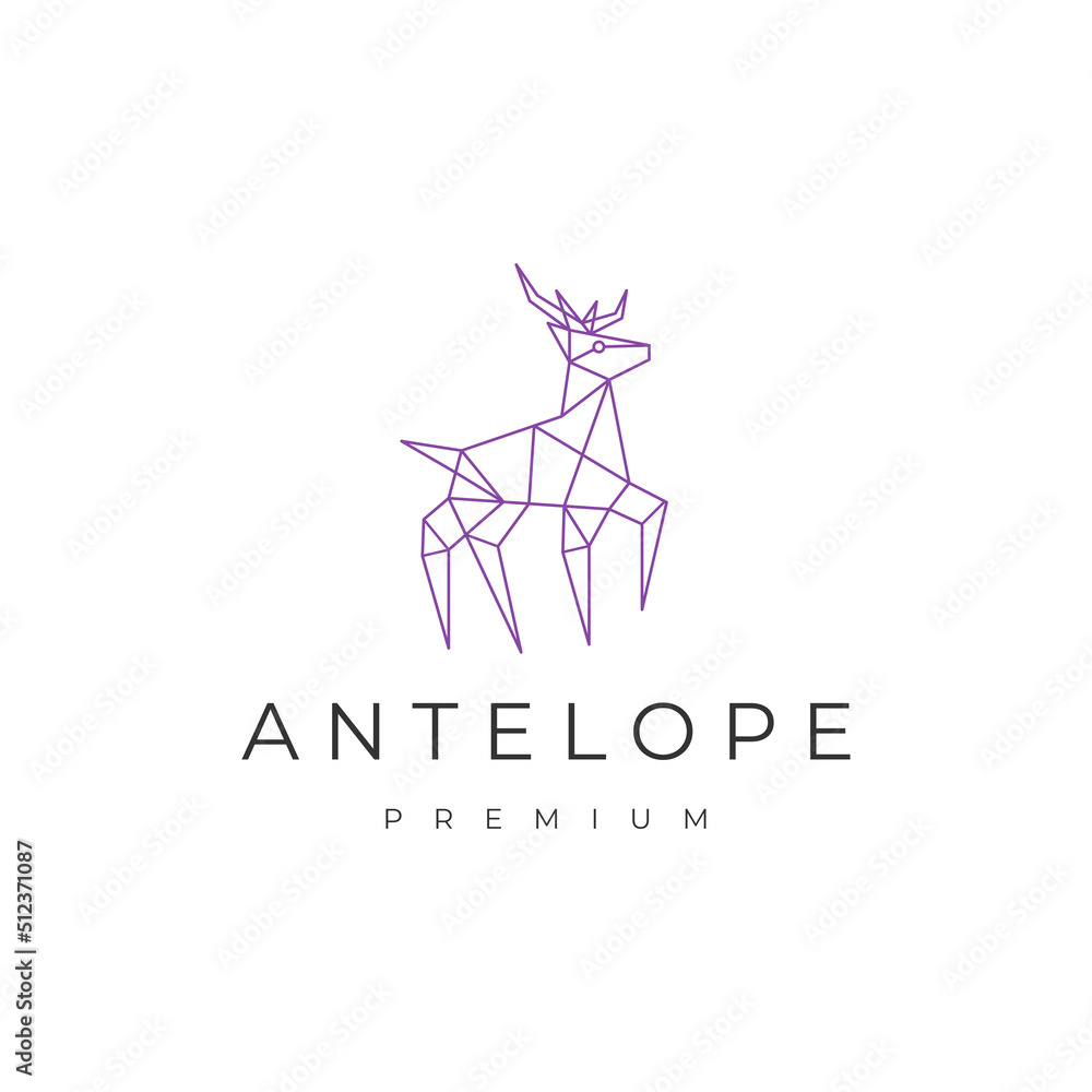 Antelope logo vector icon design template Antelope logo vector icon design template