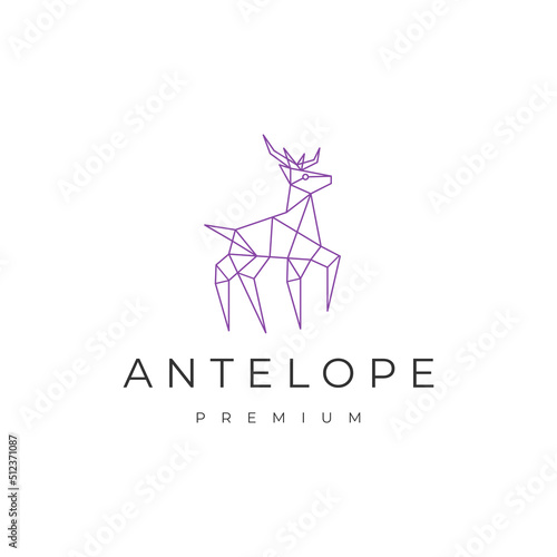 Antelope logo vector icon design template