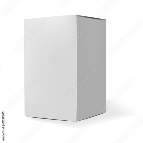 Isolated box packaging, realistic isolated white box vector illustration, cosmetics box vector © ElenaVector44