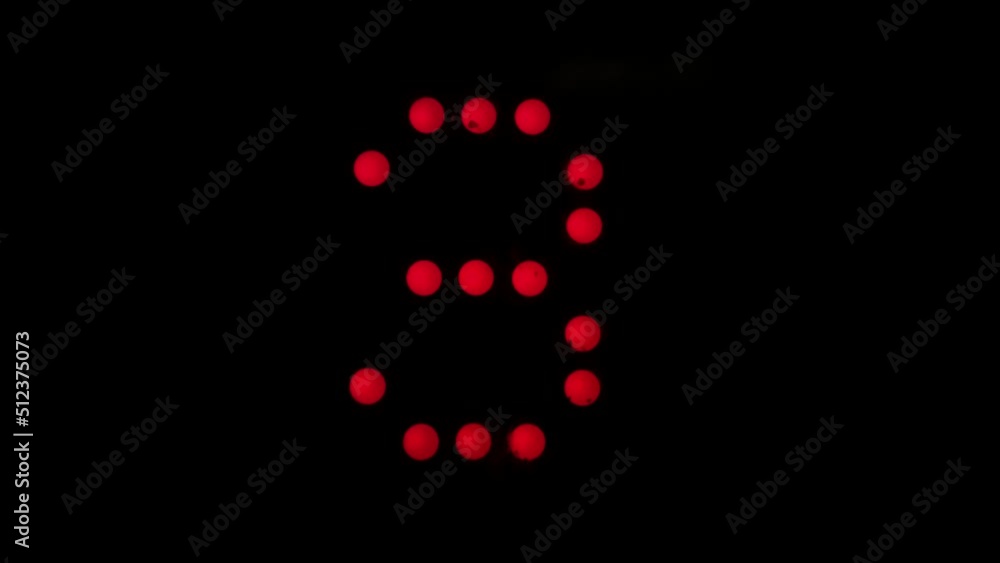 Digital numbers of elevators from 1 to 10, red color on black. Digital numbers of elevators from 1 to 10, red color on black.