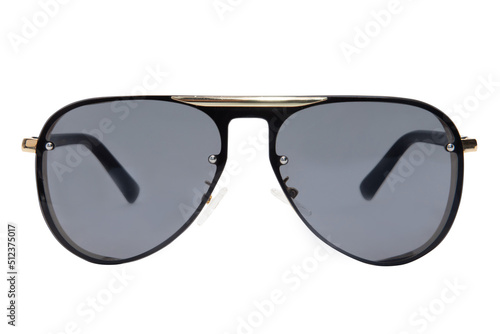 WOMENS OVERSIZED SUNGLASSES PILOT BLACK FLAT TOP LENS WITH GOLD GLITTER SIDE SHEILDS FRONT VIEW