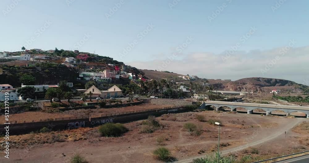 Telde neighbourhood in Gran Canaria from above, shot with a drone Telde neighbourhood in Gran Canaria from above, shot with a drone