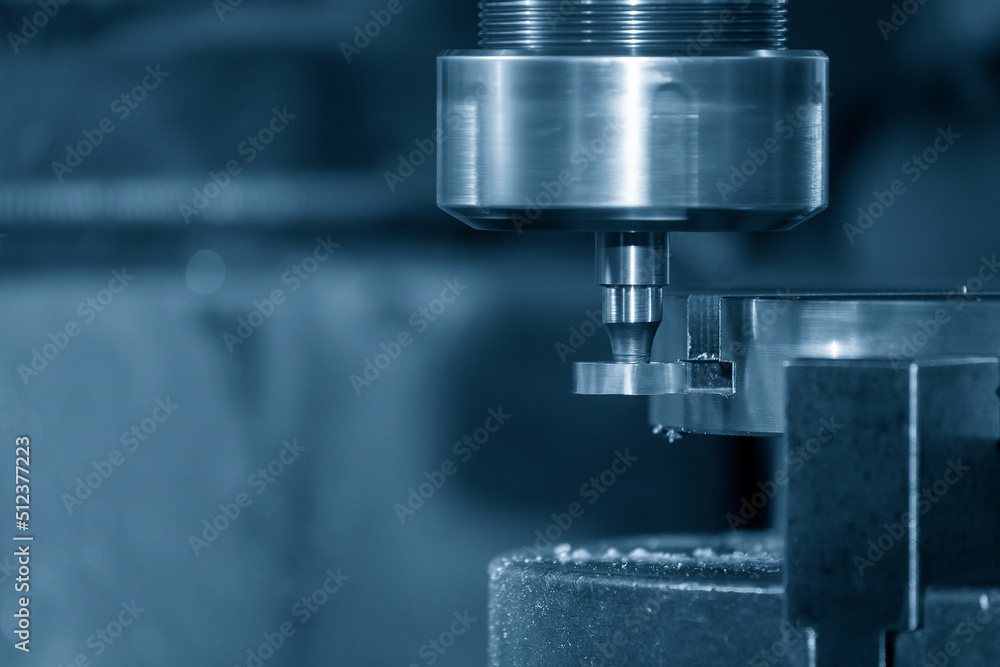 The NC milling machine T-slot cutting the metal parts. The NC milling machine T-slot cutting the metal parts.