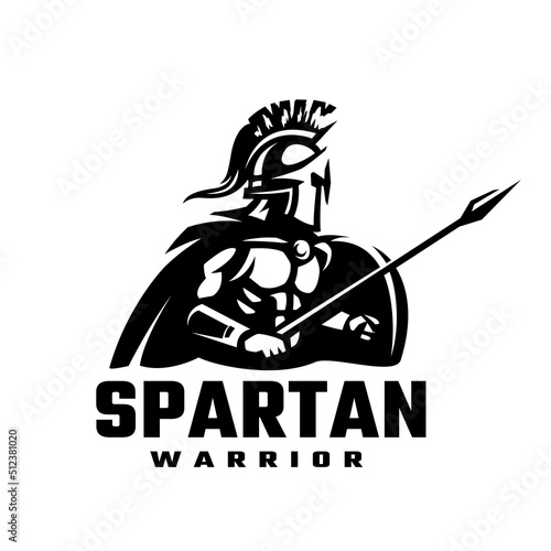 Warrior of Sparta, emblem logo. Vector illustration.