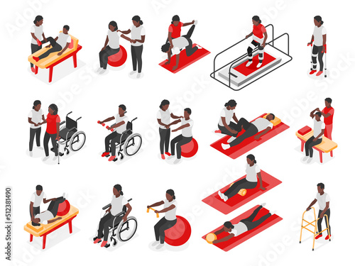 Physiotherapy And Rehabilitation Recolor Set