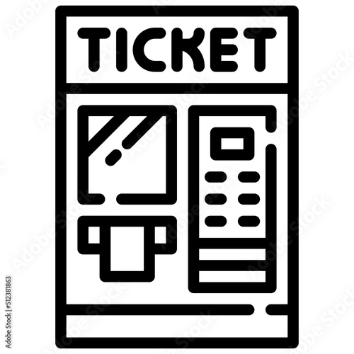TICKET MACHINE line icon,linear,outline,graphic,illustration