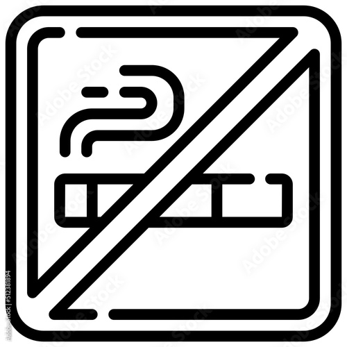 NO SMOKING line icon,linear,outline,graphic,illustration