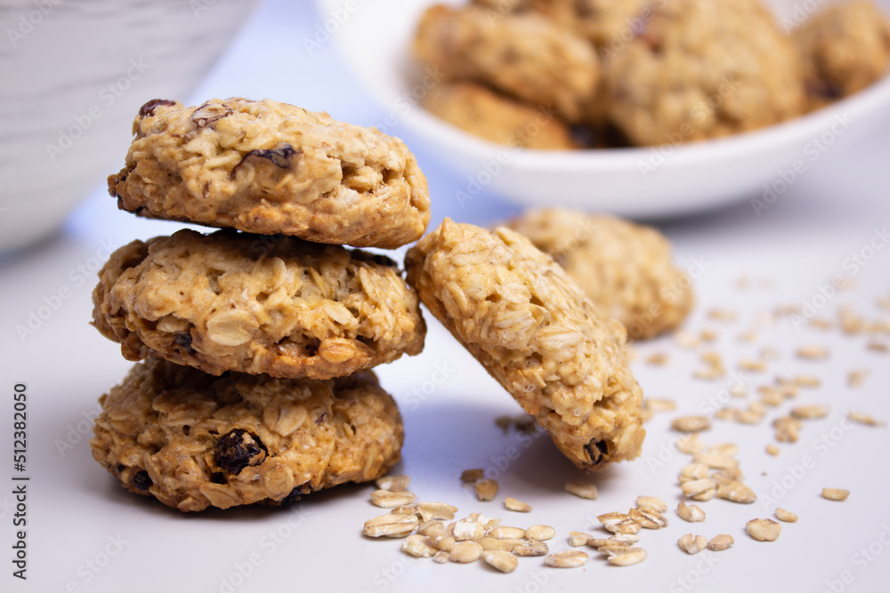 oatmeal cookies isolated on white background oatmeal cookies isolated on white background