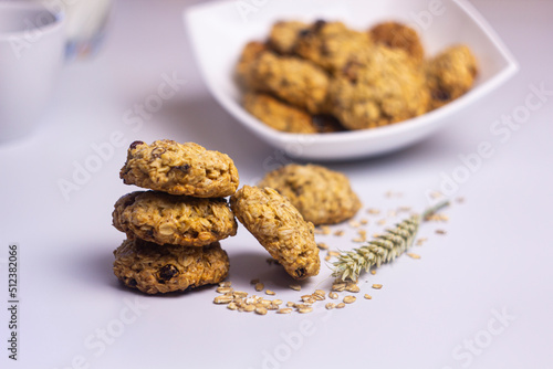 oatmeal cookies isolated on white background