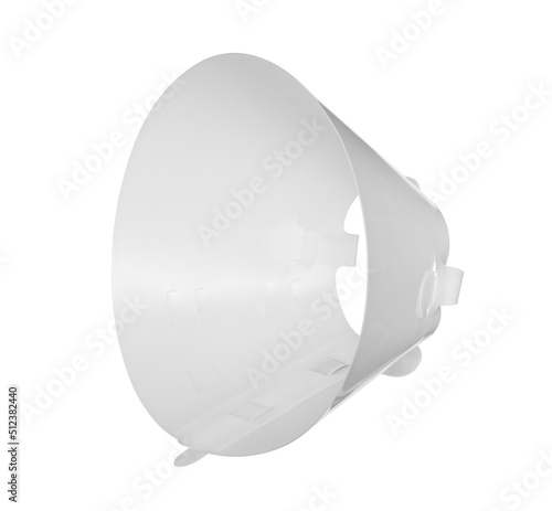 Wound healing cone elizabethan collar (with clipping path) isolated on white background