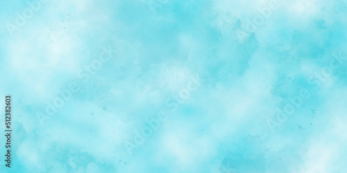Abstract watercolor painting blue sky and beautiful cloudscape for background, white cloud detail in blue sky vector illustration background with copy space for text design, greeting card, template.