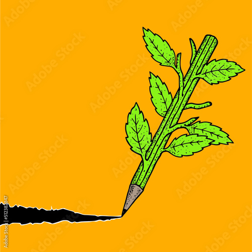 manual drawing icon pencil pointillsm style