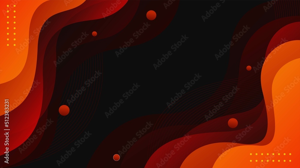 Gradient liquid abstract background design. Dark background with orange ...