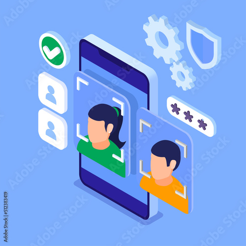 Web 3.0 Technology Isometric Concept