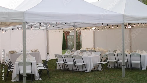 Wedding tent  - Special event tent lit up from the inside with on grass