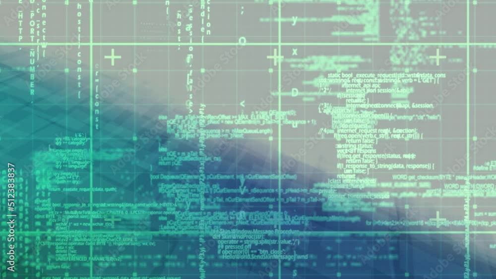 Animation of data processing over green background Animation of data processing over green background