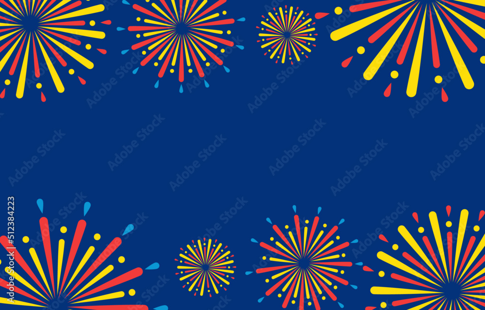 4th of July greeting with blue background with fireworks,American independence day celebration. Vector illustration design. 4th of July greeting with blue background with fireworks,American independence day celebration. Vector illustration design.
