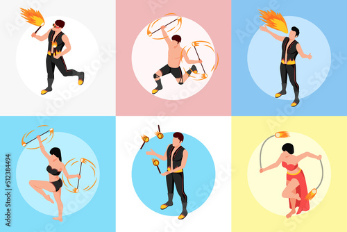 Fireshow People Isometric Square Set