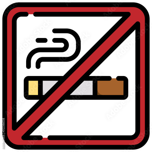 NO SMOKING filled outline icon,linear,outline,graphic,illustration