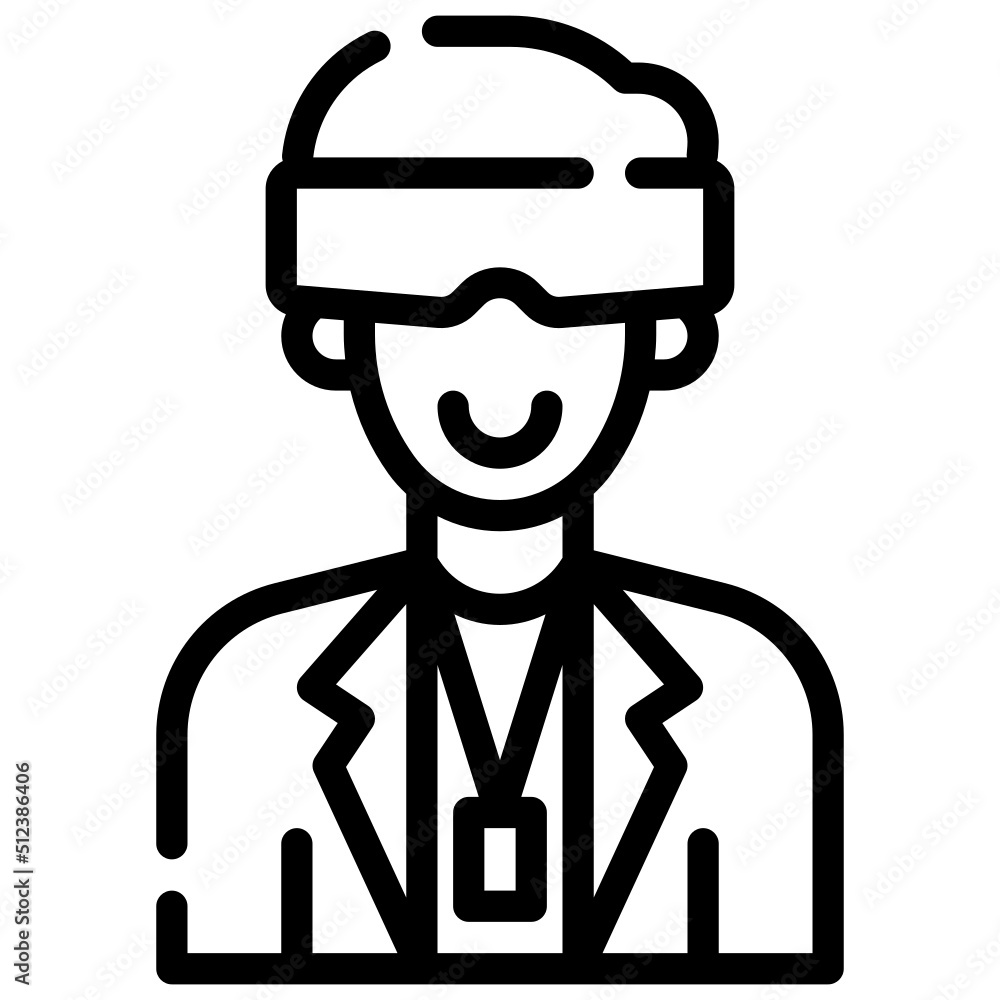 SCIENTIST line icon,linear,outline,graphic,illustration SCIENTIST line icon,linear,outline,graphic,illustration