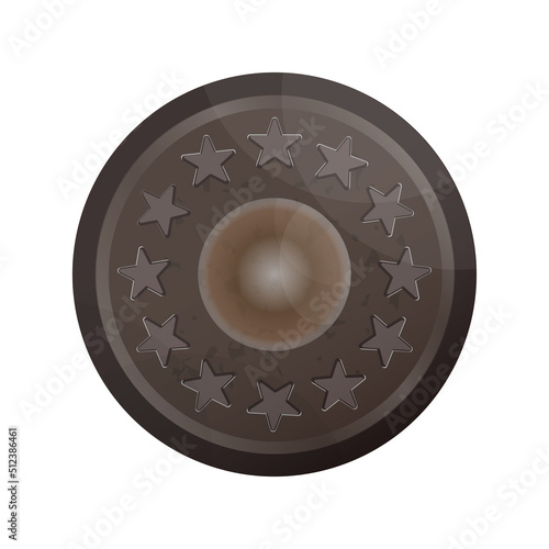 Illustration button decorating and tailoring clothes, shoes, bags.