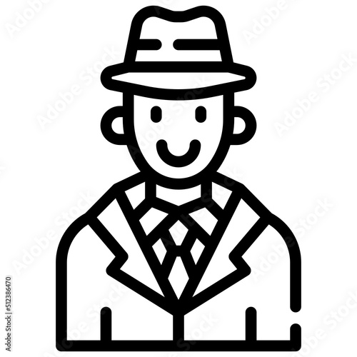 DETECTIVE line icon,linear,outline,graphic,illustration