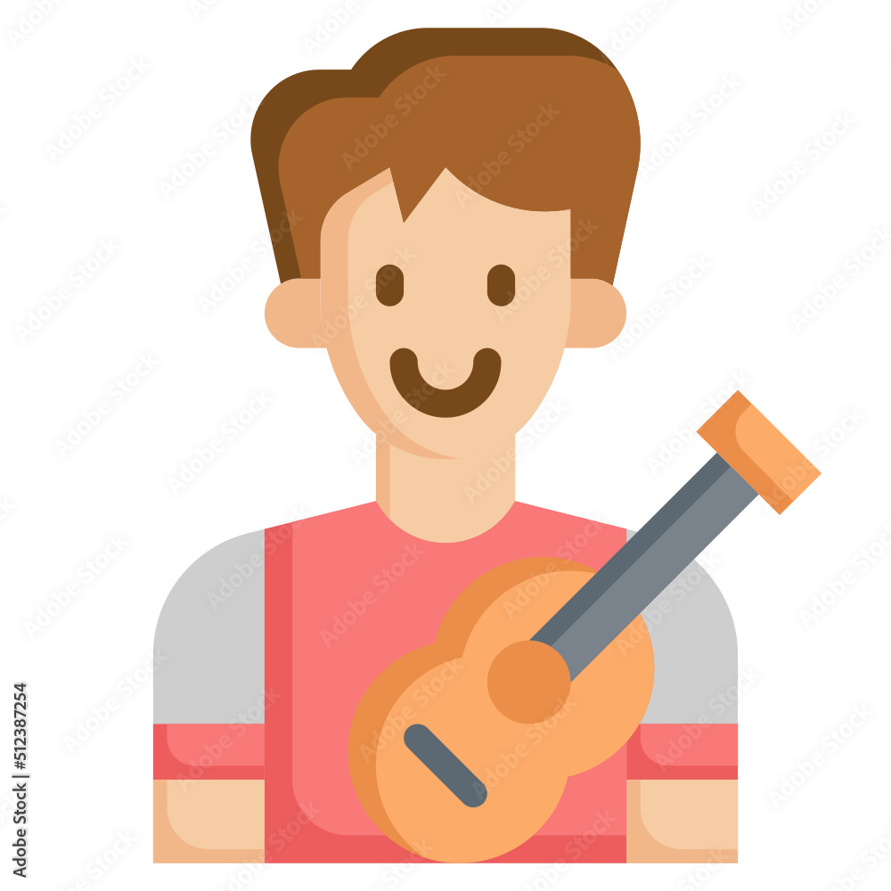 GUITAR PLAYER flat icon,linear,outline,graphic,illustration GUITAR PLAYER flat icon,linear,outline,graphic,illustration