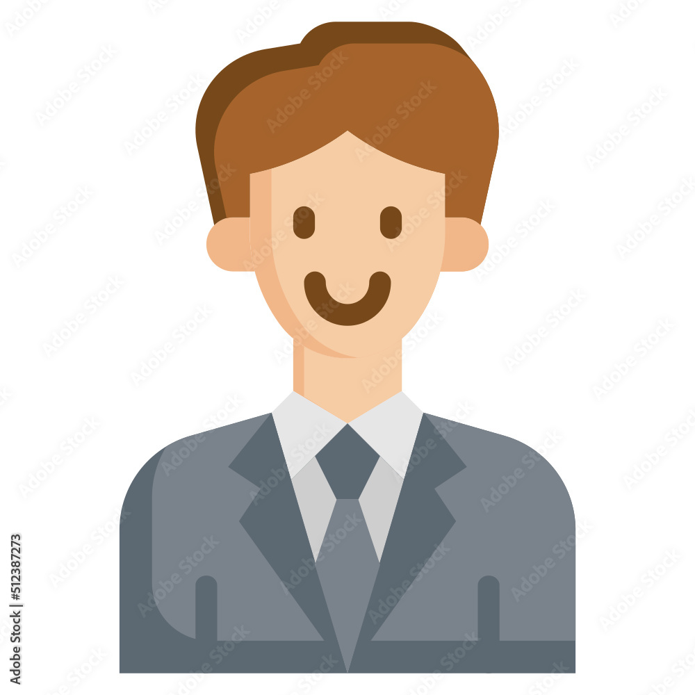 BUSINESSMAN flat icon,linear,outline,graphic,illustration