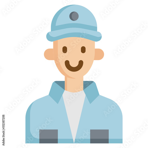TECHNICIAN flat icon,linear,outline,graphic,illustration