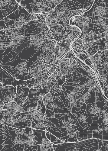 Photos City map Stuttgart, monochrome detailed plan, vector illustration