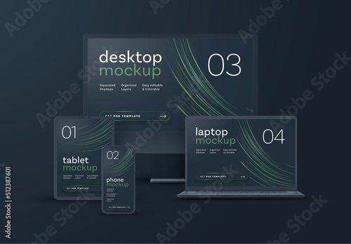 Dark Multi Device Screens Mockup