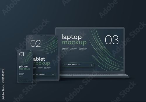 Dark Multi Device Screens Mockup
