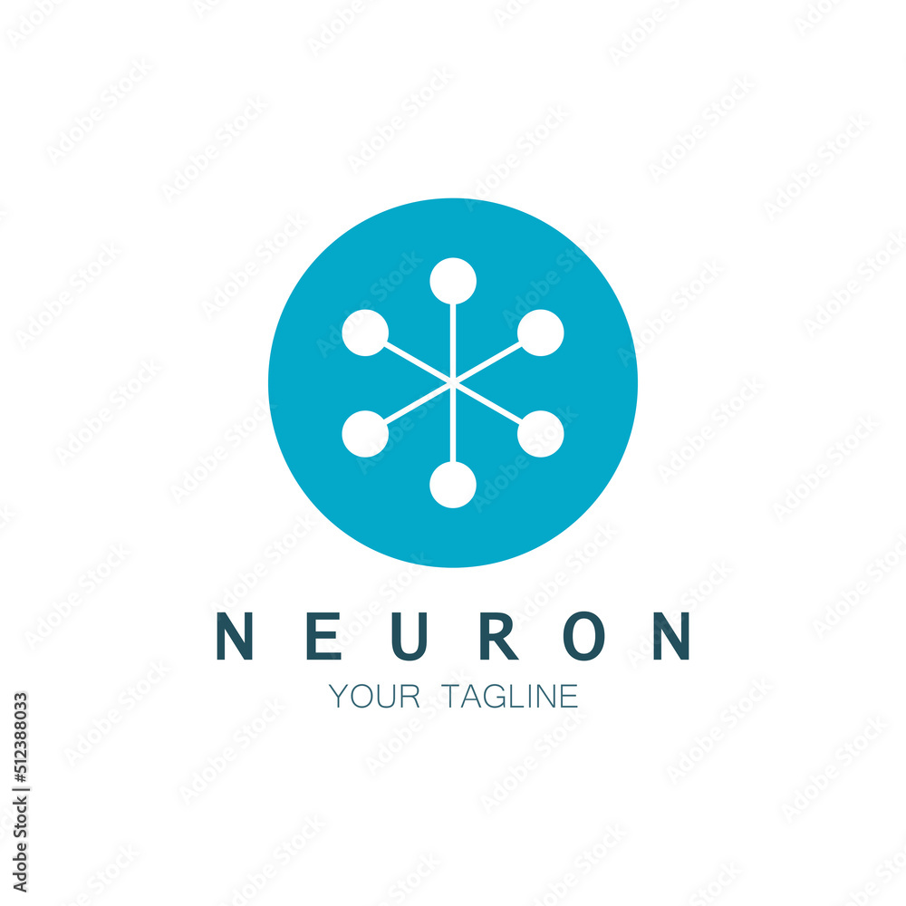 Neuron logo or nerve cell logo design,molecule logo illustration template icon with vector concept Neuron logo or nerve cell logo design,molecule logo illustration template icon with vector concept