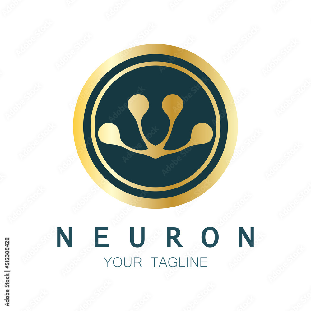 Neuron logo or nerve cell logo design,molecule logo illustration template icon with vector concept Neuron logo or nerve cell logo design,molecule logo illustration template icon with vector concept