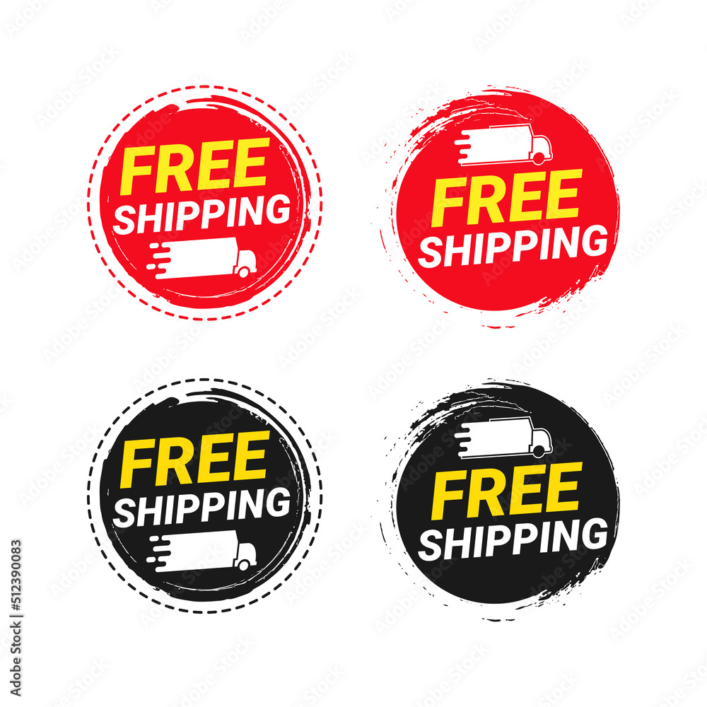 Free shipping sale promotion label and sticker