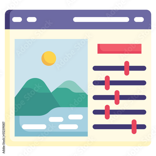 PHOTO EDITING flat icon,linear,outline,graphic,illustration