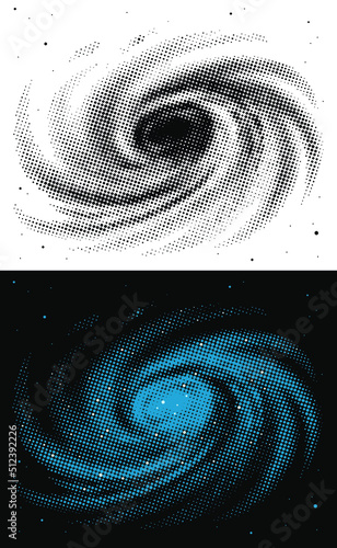 Galaxy Space Halftone Vector Art