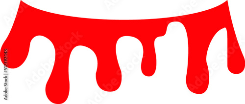 Cartoon Illustration Vector of a Line of Dripping Blood from a Cut